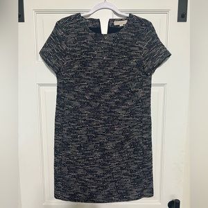 Loft tweed dress with colorful underlay